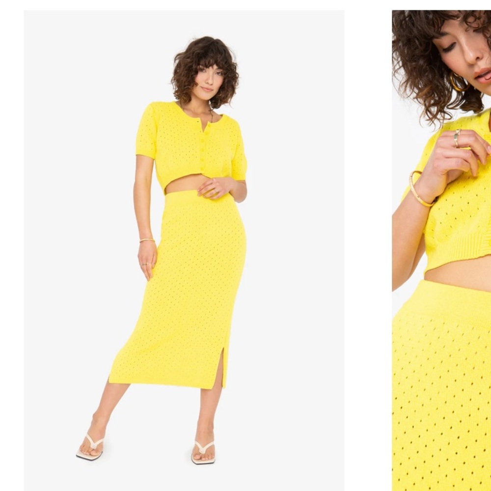 Callahan knits lemon set NWOT